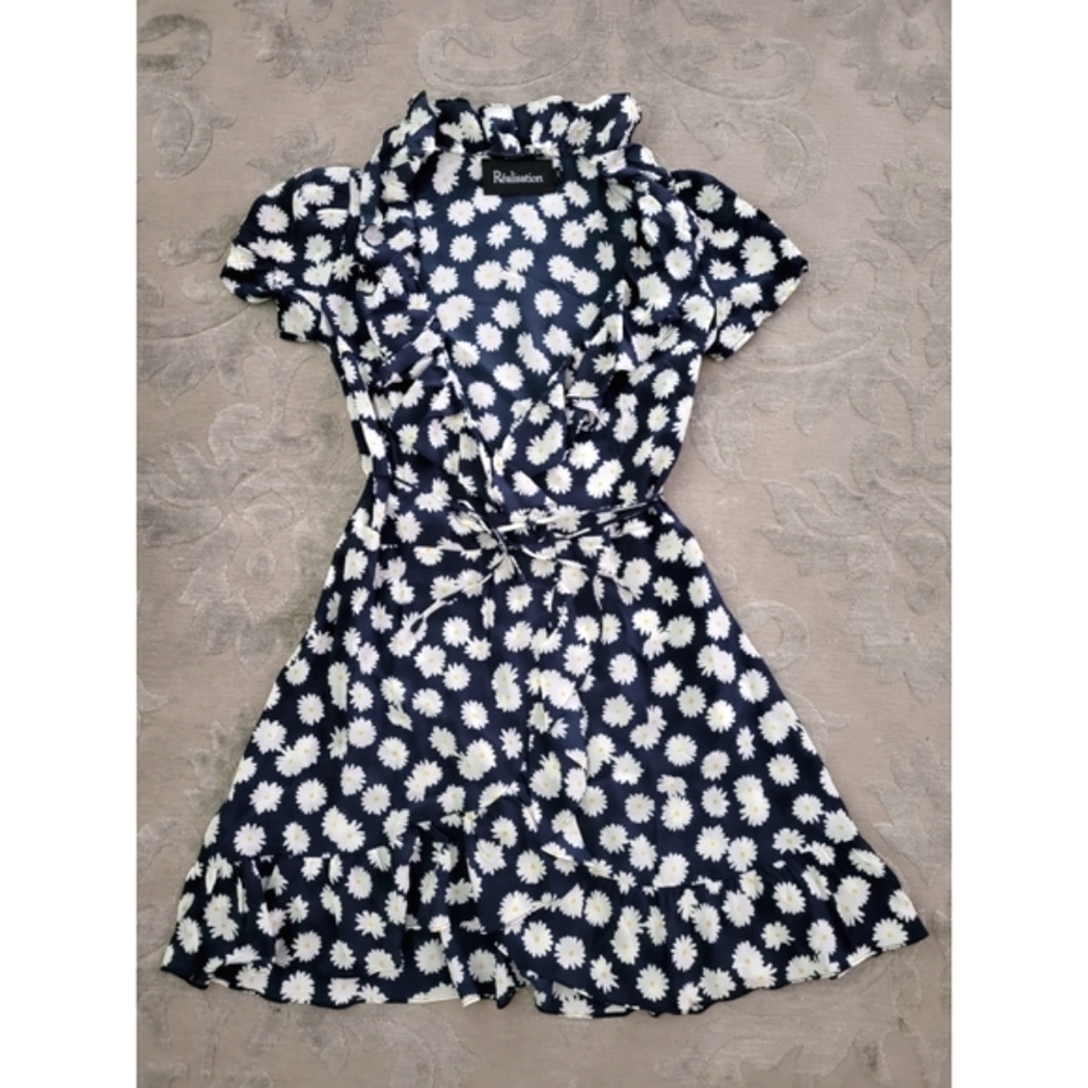 Realisation Par Valentina dress in daisy, blue,  XS